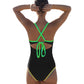 Women's Glamour Colorful Spaghetti Strap One-Piece Swimsuit