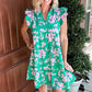 🌺Summer Hot Sale 50% OFF🔥Ruffle Sleeve V-Neck Printed Dress
