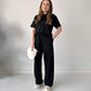 Casual Crew Neck Top & Drawstring Pants Set