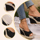 Women's Fish Mouth High Slope Heel Sandals