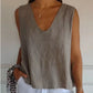 Sleeveless V-Neck Back Tie Top
