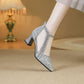 🔥Super special price-50% OFF🔥Women's Fashion Mesh Pointed Toe Chunky High Heels