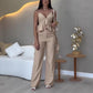 Women's Fashion Ruffle Hem Spaghetti Top Wide Leg Pants Set