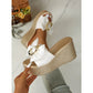 Bowknot PU Leather Wedge Slippers-Buy 2 Get 10% Off