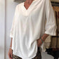 Women's Solid V-Neck 3/4 Sleeve Tops