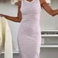Women's Striped Slim Fit Tank Dress