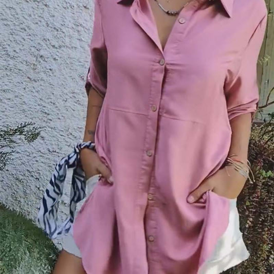 Women's Casual Button Front Loose Fit Shirt