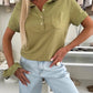 Women's Solid Short Sleeve Button-Down Tops