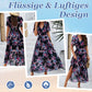 Women's Elegant Printed Flowing Dress with V-Neck
