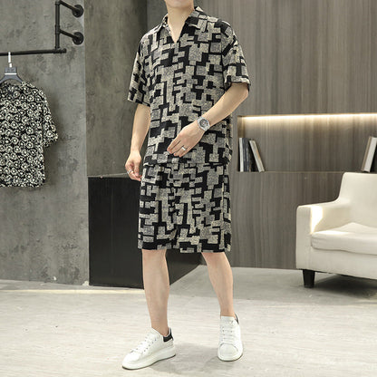 Men's Fashion Comfortable Short Sleeve Top & Shorts Two Piece Set