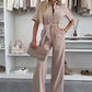 🌸Summer Sale -50% off🌸Women’s Button-Down Jumpsuit with Waist Tie