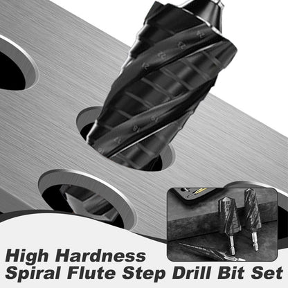✨🏆50% discount🏆High Hardness Spiral Flute Step Drill Bit Set