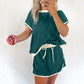 Women's Fashion Color Collision Short Sleeve Top & Shorts 2-Piece Set