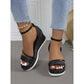 Shiny Platform Wedge Sandals for Women