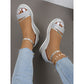 Shiny Platform Wedge Sandals for Women