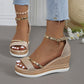 Shiny Platform Wedge Sandals for Women