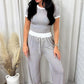 Women’s Ribbed Lounge Set with Crop Top & Wide-Leg Pants