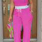 Women’s Ribbed Lounge Set with Crop Top & Wide-Leg Pants