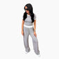 Women’s Ribbed Lounge Set with Crop Top & Wide-Leg Pants