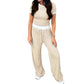 Women’s Ribbed Lounge Set with Crop Top & Wide-Leg Pants