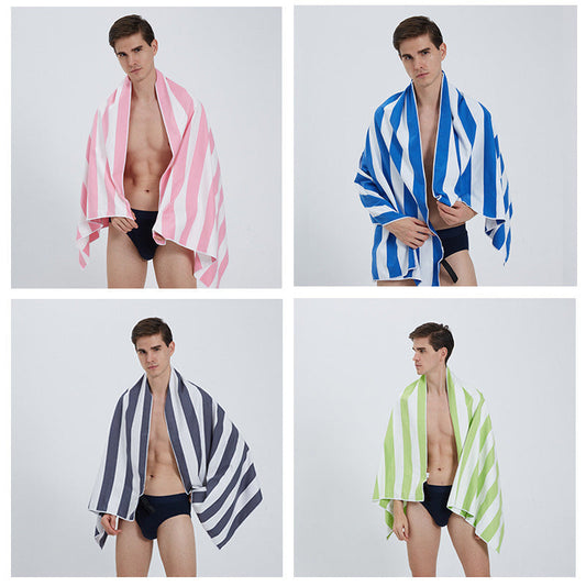 Quick Dry Striped Microfiber Beach Towel