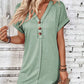 Women's Fashion Hundred Solid Color Button V Neck Roll Sleeve Dresses