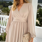Women's Fashion Wrap V-Neck Empire Waist Lantern Sleeve Dress