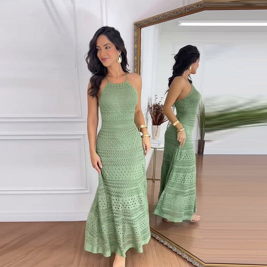 Women's Elegant Hollow Out Halter Dress