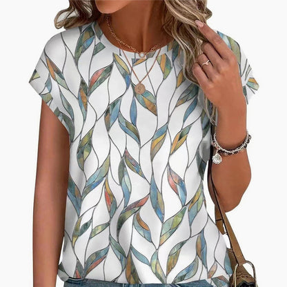 Women's Fashion Printed Round Neck Short Sleeve T-Shirt