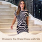 Women's Tie-Waist Dress with Slit