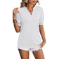 Women's Casual V-Neck Short Sleeve Top
