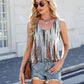 Women's Casual Fashion Round Neck Printed Sleeveless Tank Top
