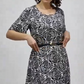 Elegant Printed Maxi Dress with Belt