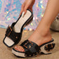 Women’s Wedge Slide Sandals with Studded Strap✨