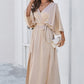 Women's Elegant Split Solid Color V-Neck Dresses