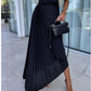 One-Shoulder Pleated Hollow Maxi Dress