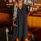 Women's Casual V-Neck Ruffle Pleated Dress