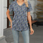 V-Neck Short Sleeve Printed T-Shirt