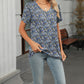 V-Neck Short Sleeve Printed T-Shirt