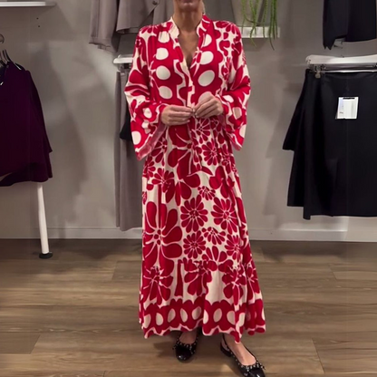 Women's Floral Print Loose-Fit Ankle Length Dress