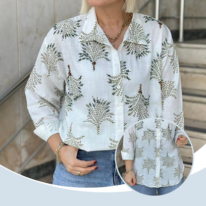 Women's Casual Botanical Print Shirt