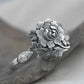 Vintage Silver 3D Peony Bracelet