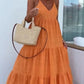 Women’s Trendy V Neck Spaghetti Strap Tiered Maxi Dress