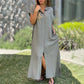 Women's Casual Button-Down Loose Side-Split Shirt Dress