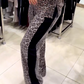 🎯 Factory direct supply ✨Women's Fashion Leopard Pattern Comfortable Loose Fit 2-Piece Set