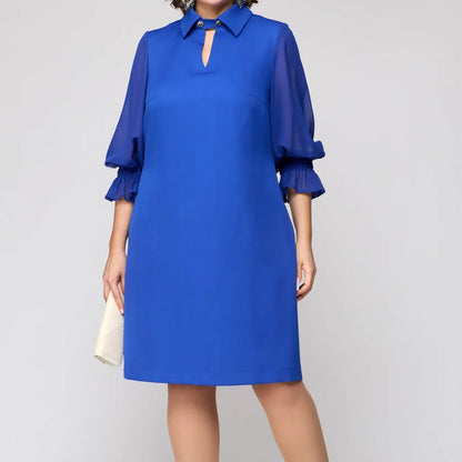 ⏳Time-limited Special⌛Women’s Elegant Solid Cutout Lapel Dress