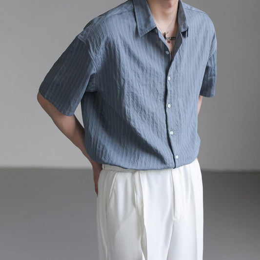 Men's Casual Button Down Textured Shirt