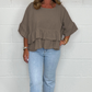 Women's Stylish Casual Loose Fit Ruffle Top