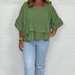 Women's Stylish Casual Loose Fit Ruffle Top