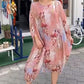 Round Neck Loose Fit Printed Flowy Dress
